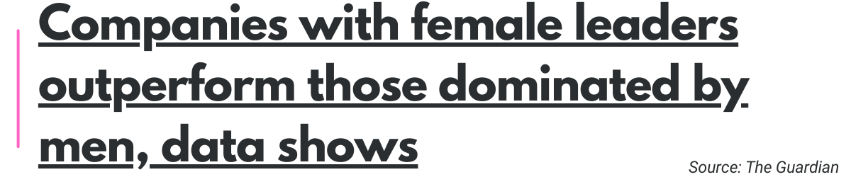 Companies with female leaders outperform those dominated by men, data shows