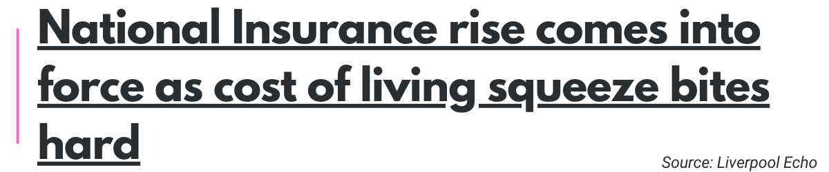 National Insurance rise comes into force as cost of living squeeze bites hard