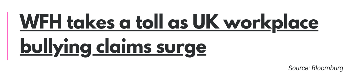 WFH Takes a Toll as UK Workplace Bullying Claims Surge