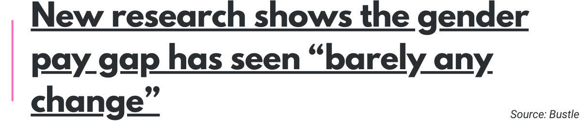 New research shows the gender pay gap has seen “barely any change”