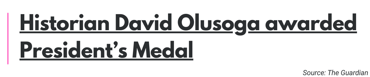 Historian David Olusoga awarded President’s Medal