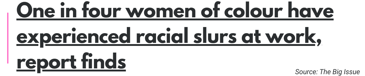 One in four women of colour have experienced racial slurs at work, report finds