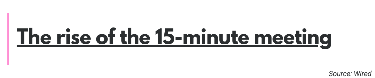 The rise of the 15-minute meeting