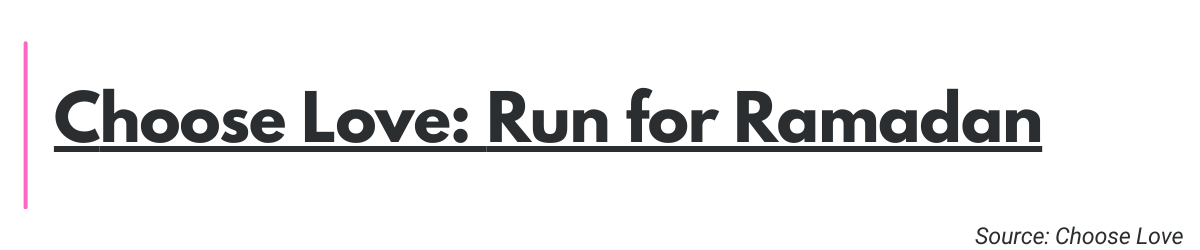 Choose Love: Run for Ramadan