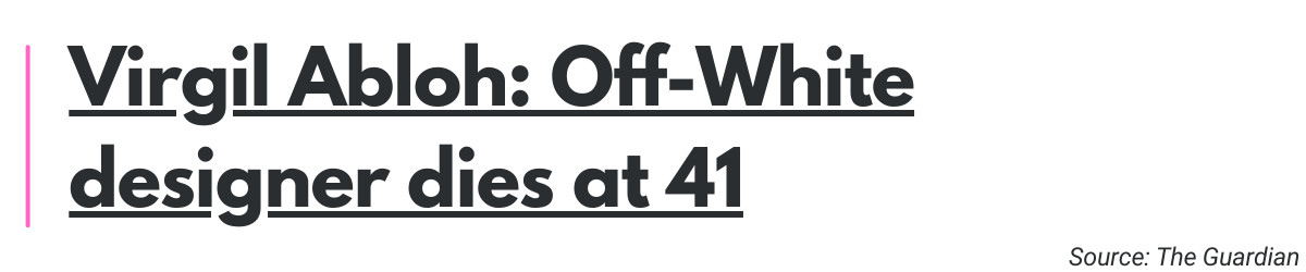 Virgil Abloh: Off-White designer dies at 41