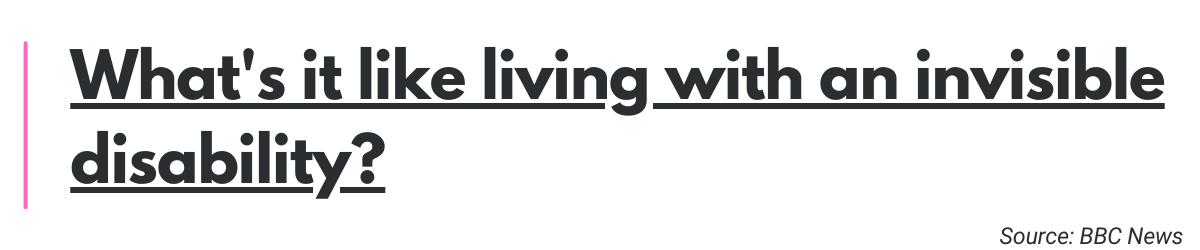 What's it like living with an invisible disability?