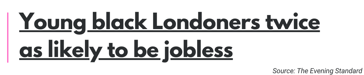 Young black Londoners twice as likely to be jobless