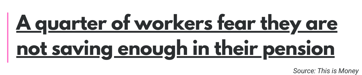 A quarter of workers fear they are not saving enough in their pension