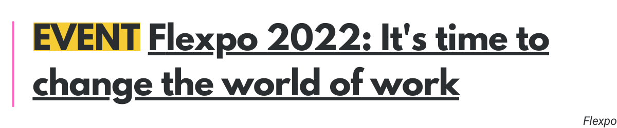 EVENT Flexpo 2022: It's time to change the world of work