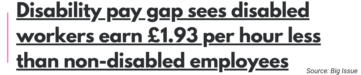 Disability pay gap sees disabled workers earn £1.93 per hour less than non-disabled employees