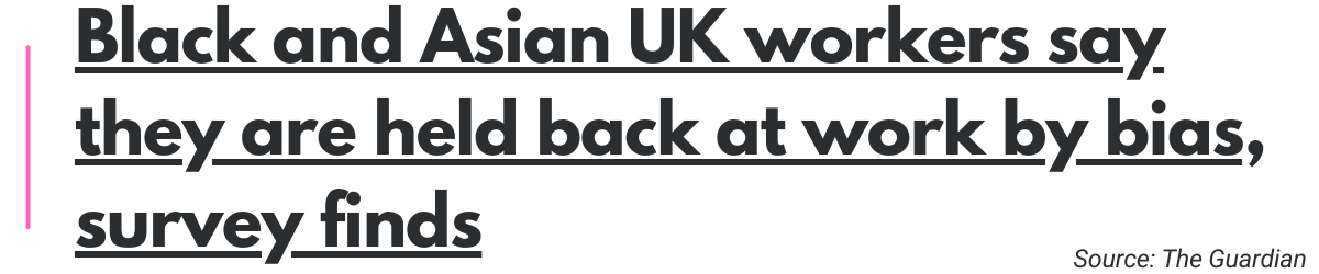 Black and Asian UK workers say they are held back at work by bias, survey finds